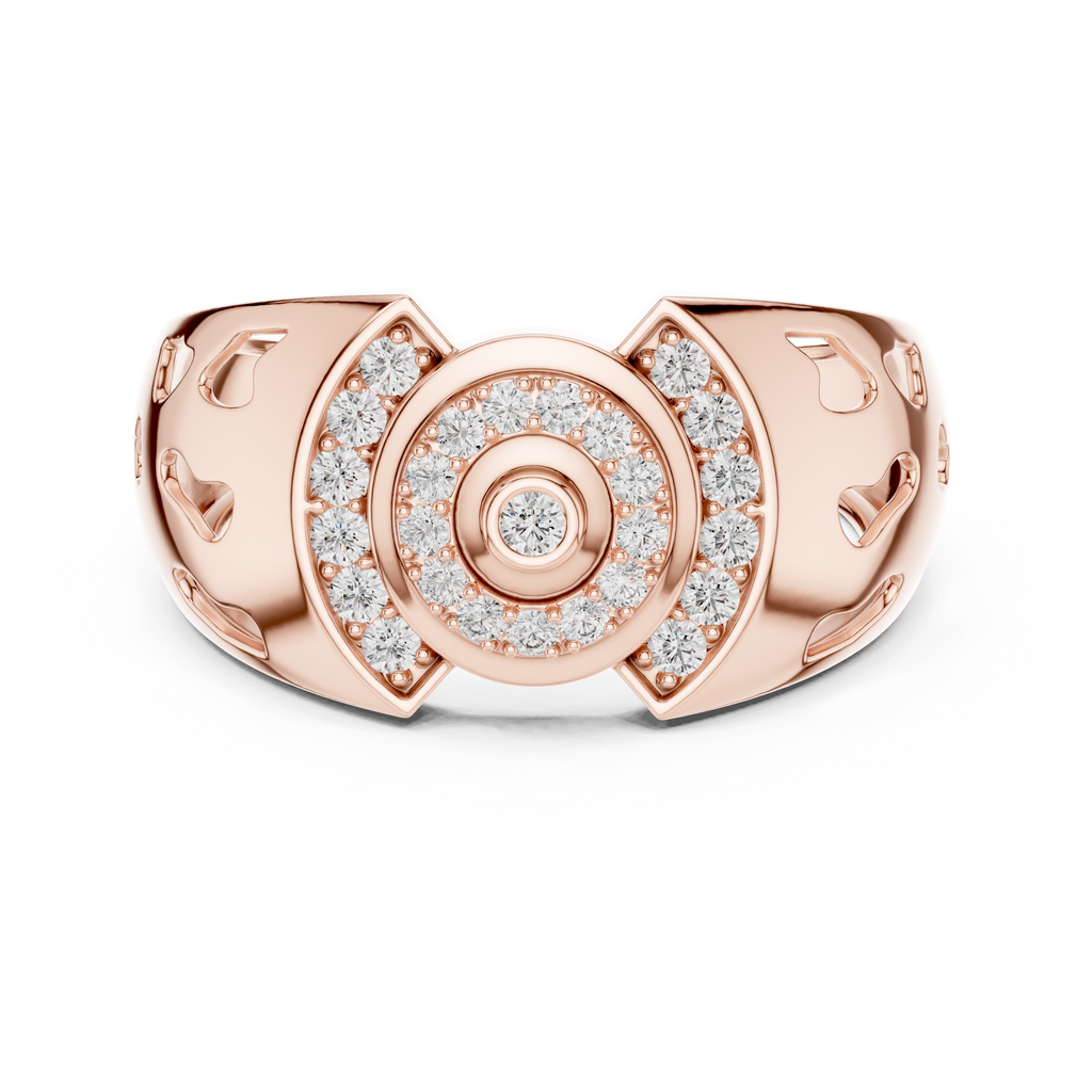 Solarix Men's Concentric Halo Lab Grown Diamond Statement Ring