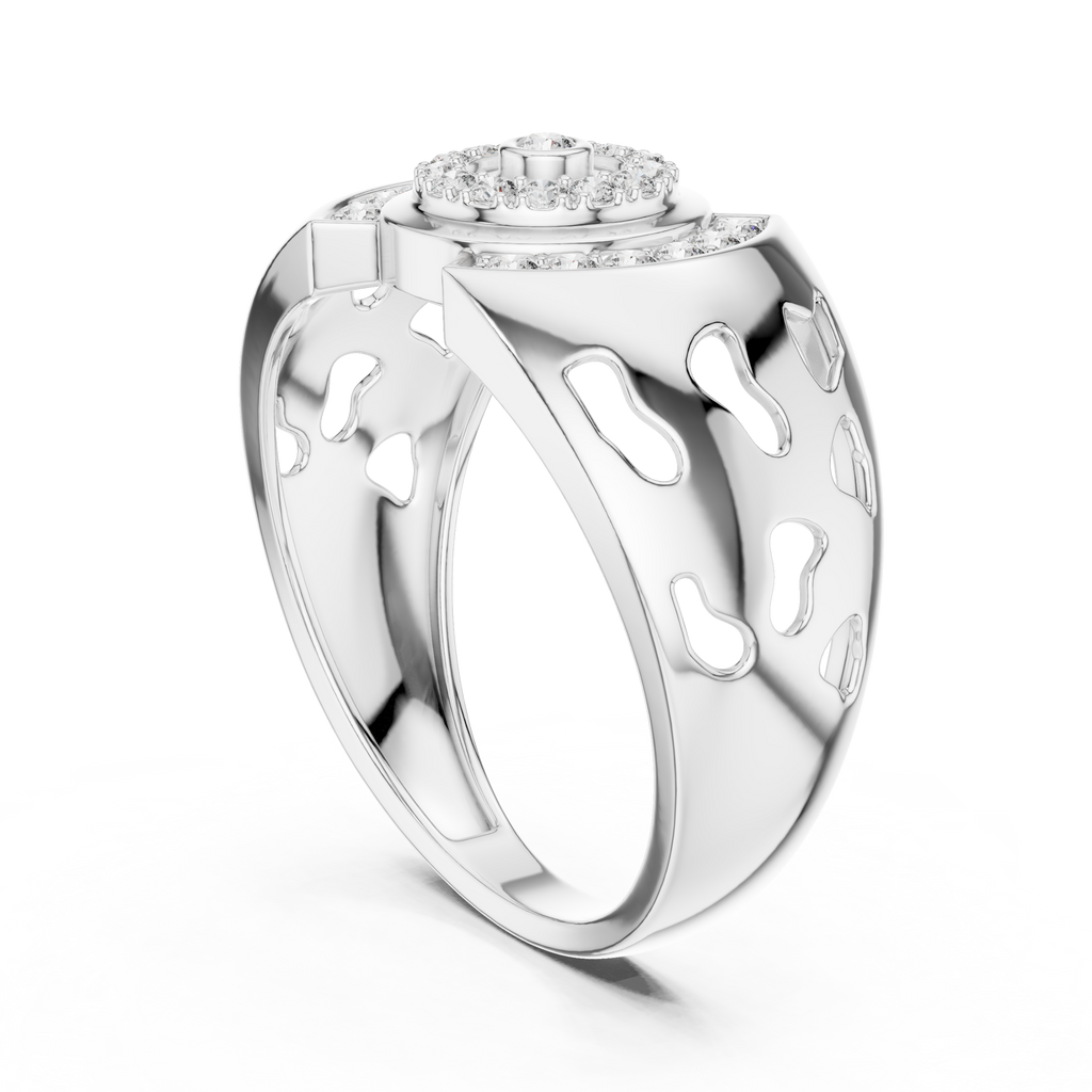 Solarix Men's Concentric Halo Lab Grown Diamond Statement Ring