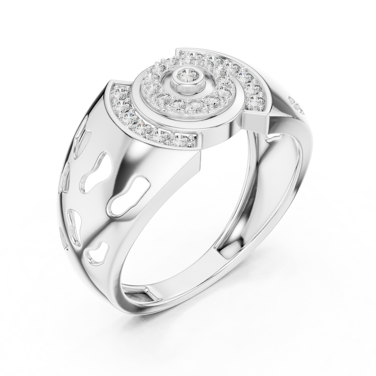 Solarix Men's Concentric Halo Lab Grown Diamond Statement Ring