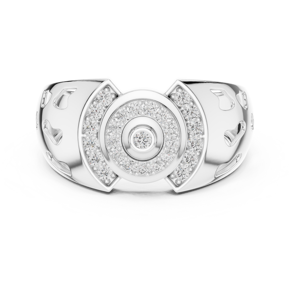 Solarix Men's Concentric Halo Lab Grown Diamond Statement Ring