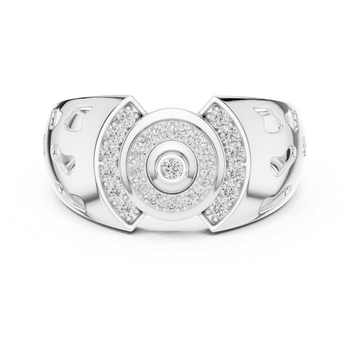 Solarix Men's Concentric Halo Lab Grown Diamond Statement Ring
