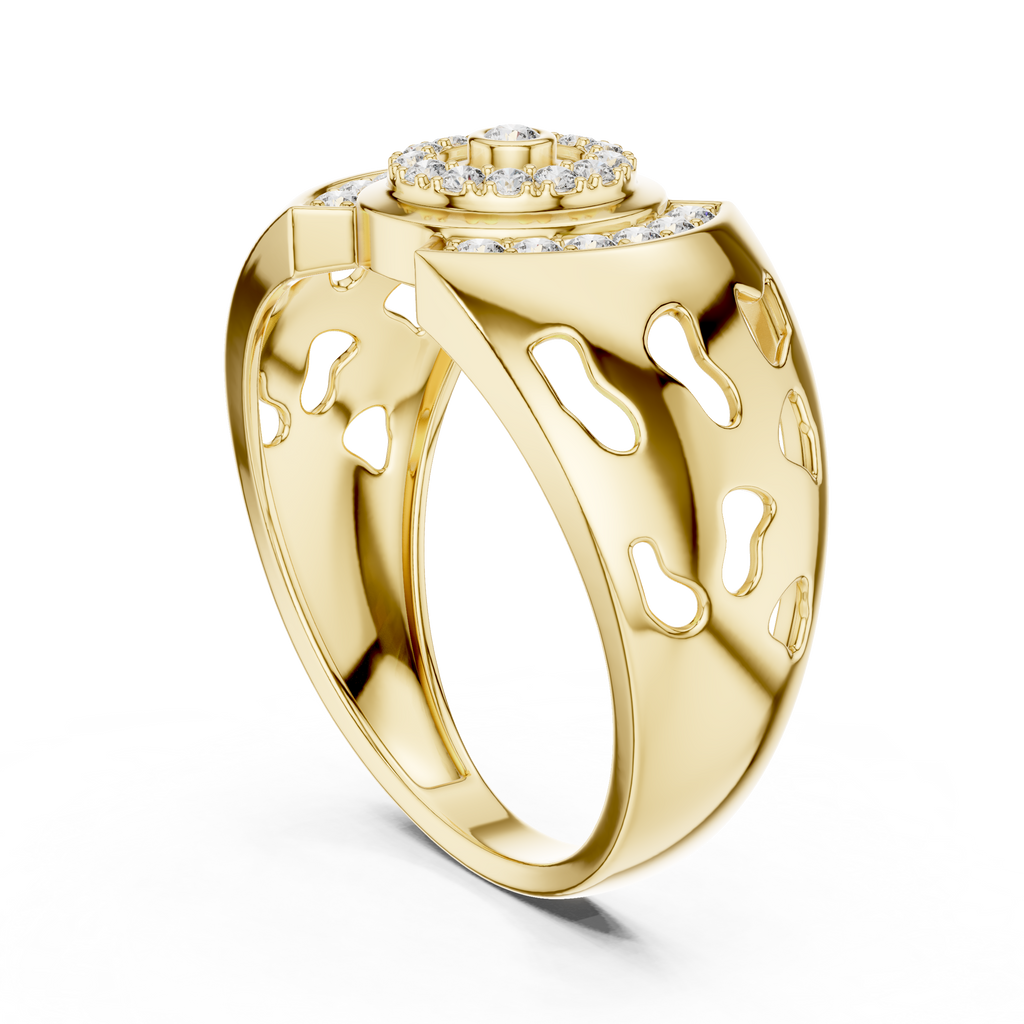 Solarix Men's Concentric Halo Lab Grown Diamond Statement Ring