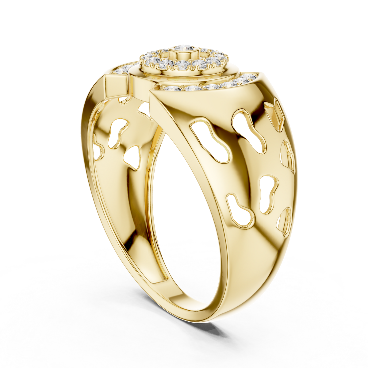 Solarix Men's Concentric Halo Lab Grown Diamond Statement Ring