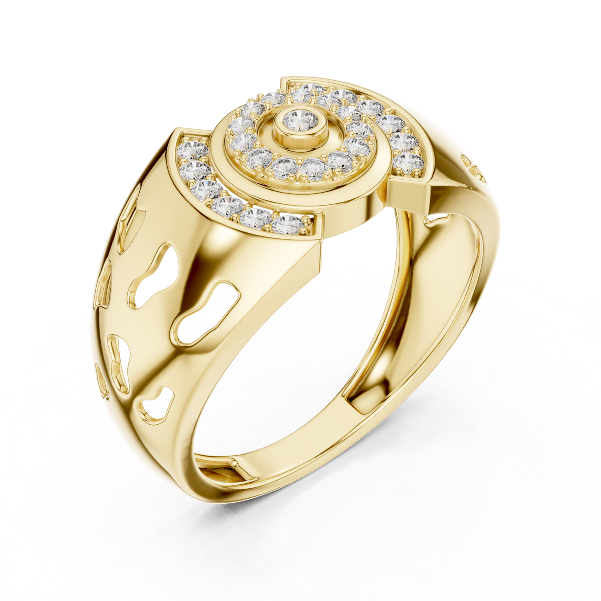 Solarix Men's Concentric Halo Lab Grown Diamond Statement Ring