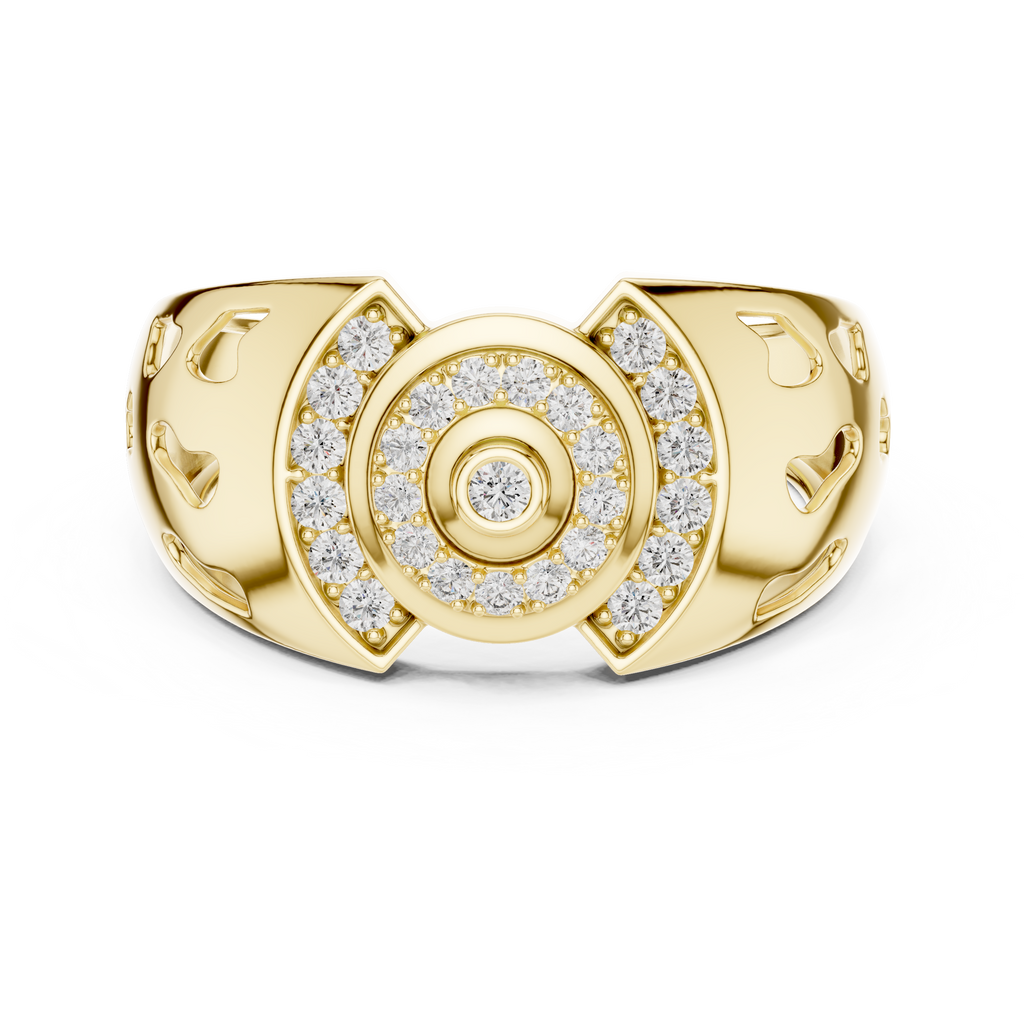 Solarix Men's Concentric Halo Lab Grown Diamond Statement Ring
