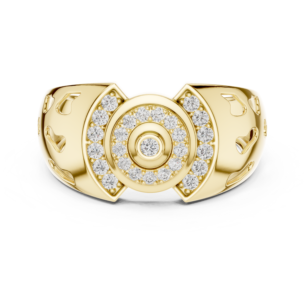 Solarix Men's Concentric Halo Lab Grown Diamond Statement Ring