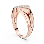 Aurion Men's Oval Pavé Signet Lab Grown Diamond Ring