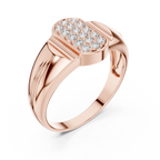 Aurion Men's Oval Pavé Signet Lab Grown Diamond Ring