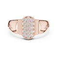 Aurion Men's Oval Pavé Signet Lab Grown Diamond Ring