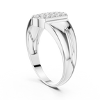 Aurion Men's Oval Pavé Signet Lab Grown Diamond Ring