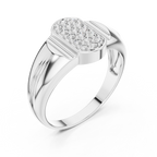 Aurion Men's Oval Pavé Signet Lab Grown Diamond Ring