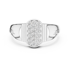 Aurion Men's Oval Pavé Signet Lab Grown Diamond Ring