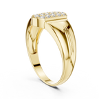 Aurion Men's Oval Pavé Signet Lab Grown Diamond Ring