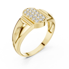 Aurion Men's Oval Pavé Signet Lab Grown Diamond Ring