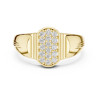 Aurion Men's Oval Pavé Signet Lab Grown Diamond Ring