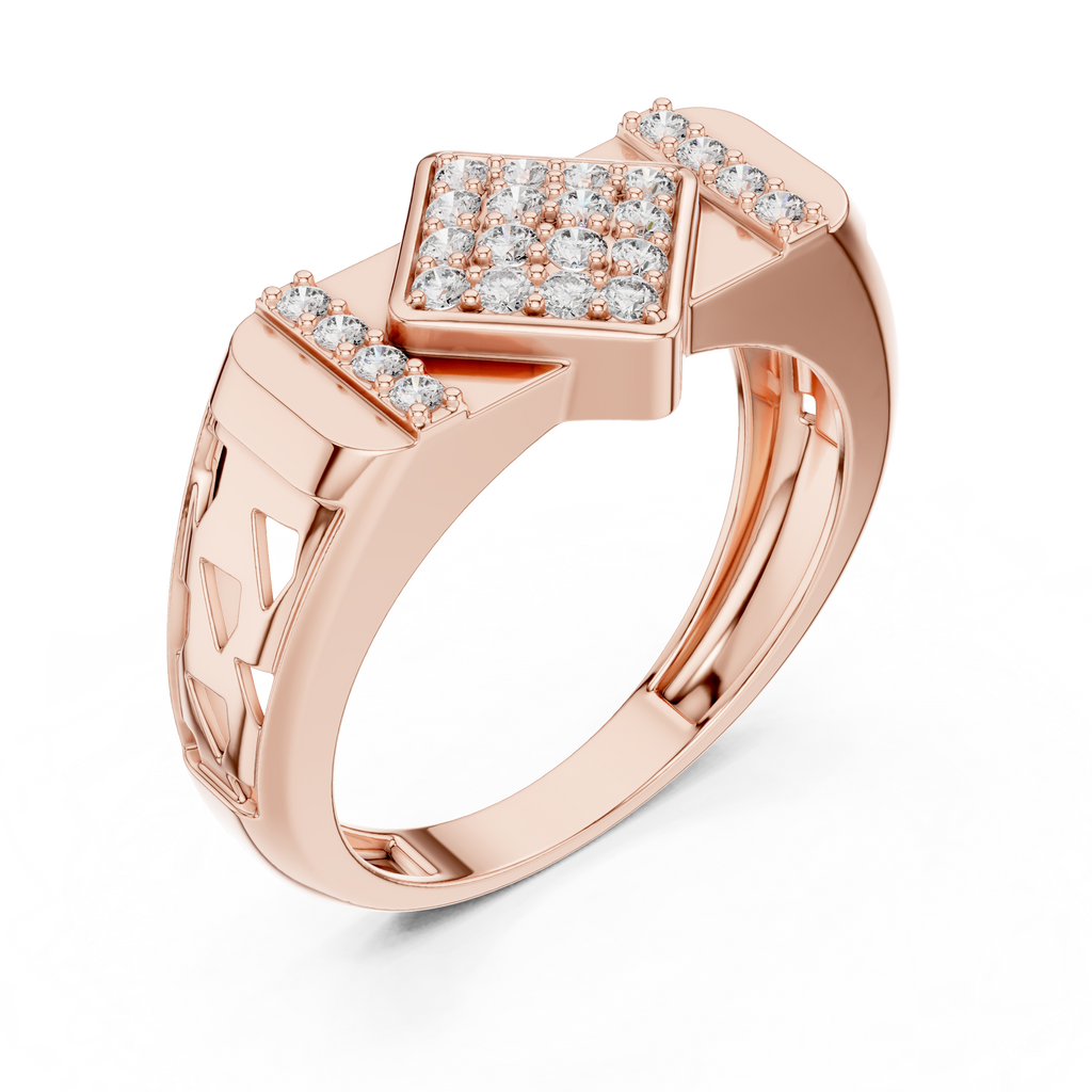 Valorix Men's Diamond Cluster Signet Lab Grown Diamond Ring