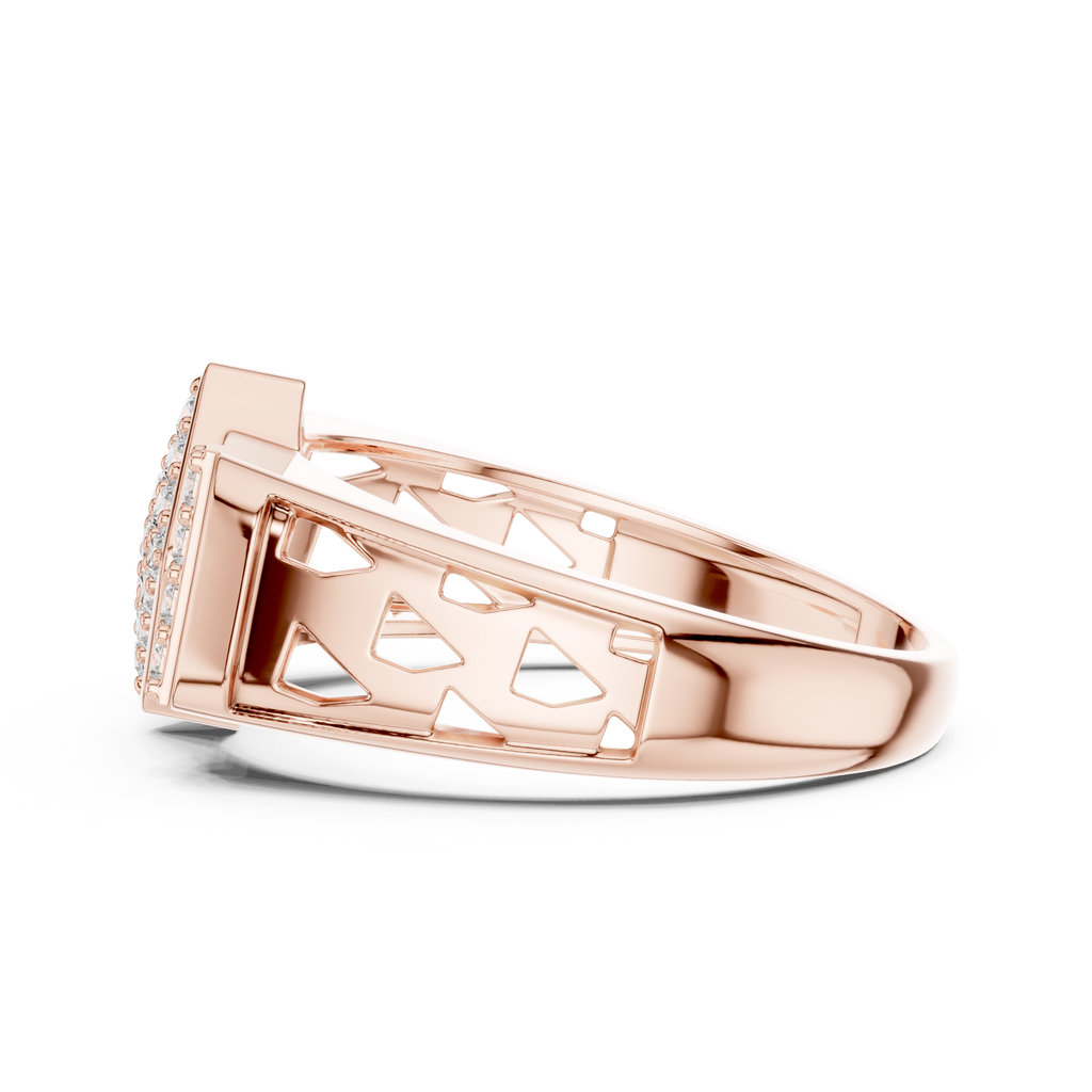 Valorix Men's Diamond Cluster Signet Lab Grown Diamond Ring