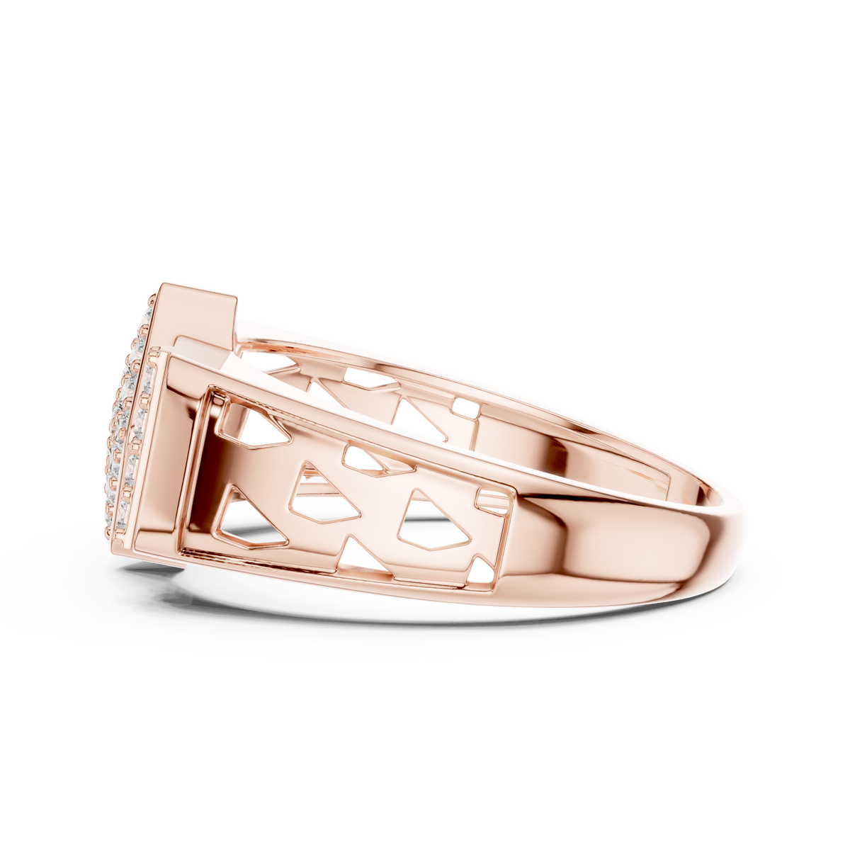 Valorix Men's Diamond Cluster Signet Lab Grown Diamond Ring