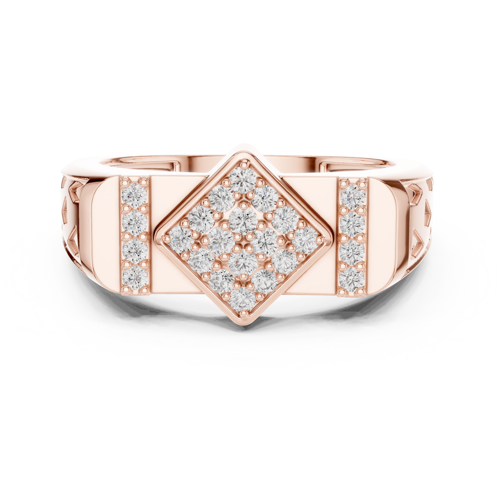 Valorix Men's Diamond Cluster Signet Lab Grown Diamond Ring
