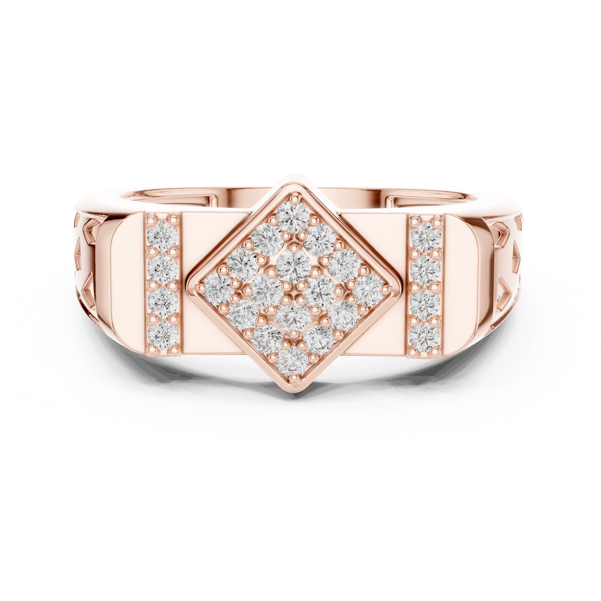 Valorix Men's Diamond Cluster Signet Lab Grown Diamond Ring