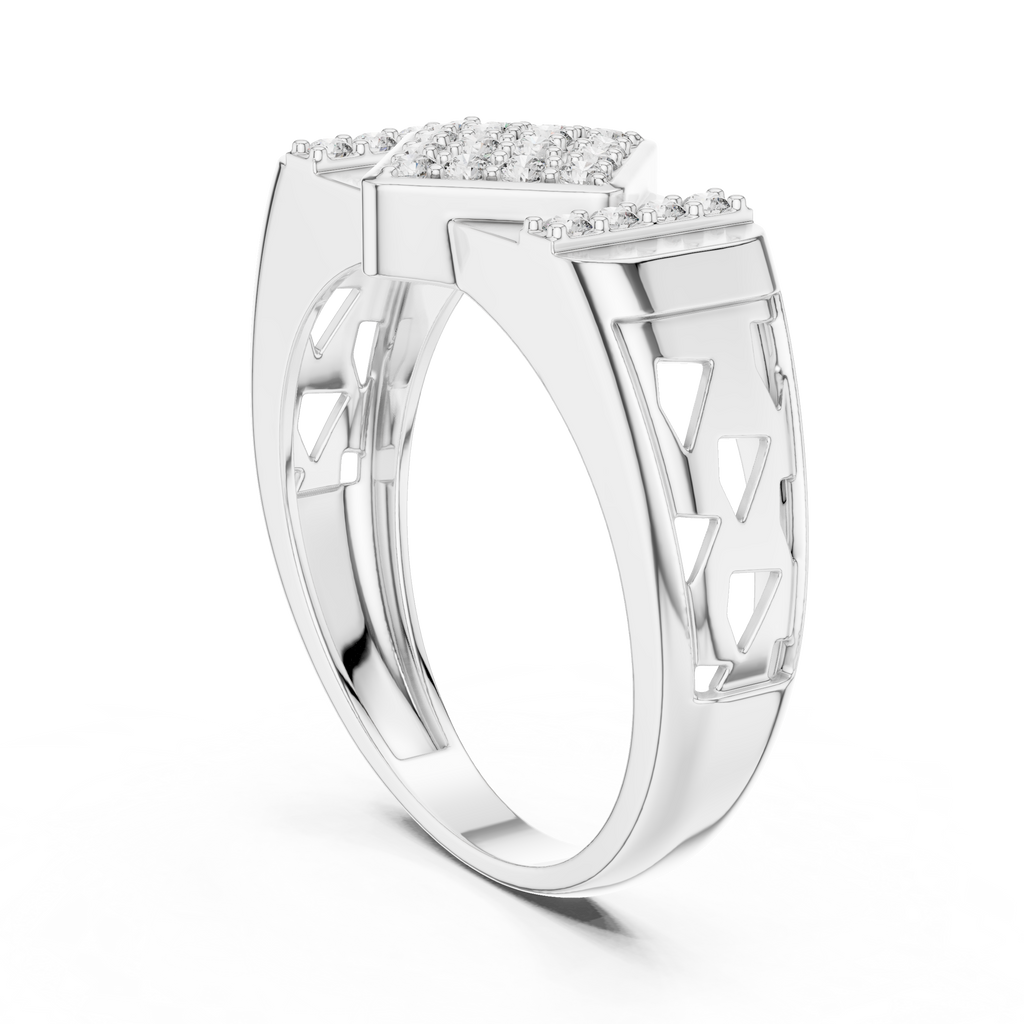 Valorix Men's Diamond Cluster Signet Lab Grown Diamond Ring