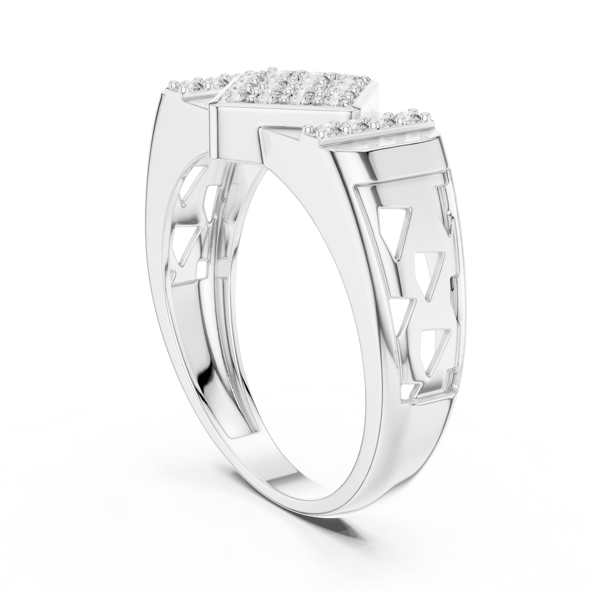 Valorix Men's Diamond Cluster Signet Lab Grown Diamond Ring