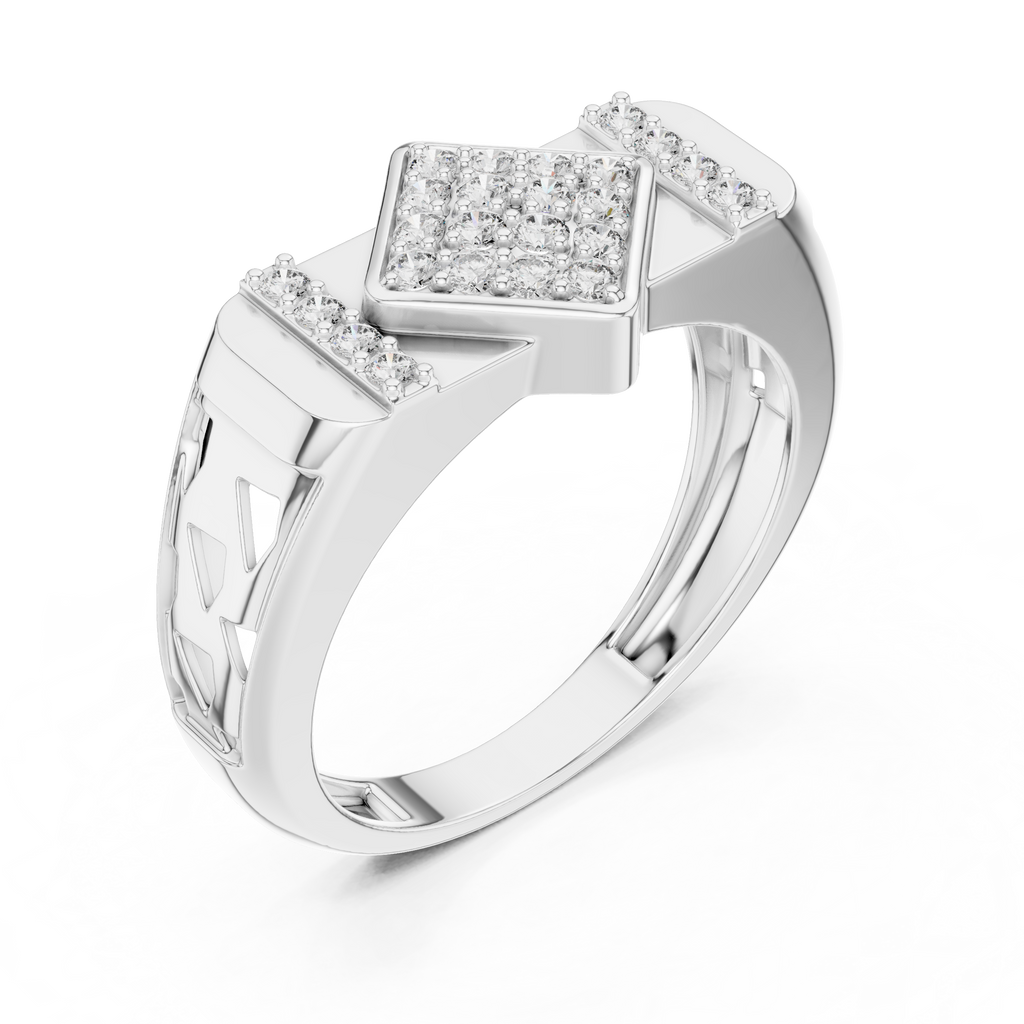 Valorix Men's Diamond Cluster Signet Lab Grown Diamond Ring