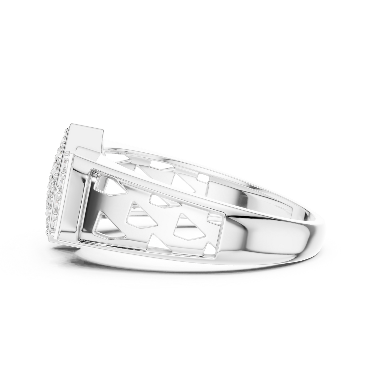 Valorix Men's Diamond Cluster Signet Lab Grown Diamond Ring