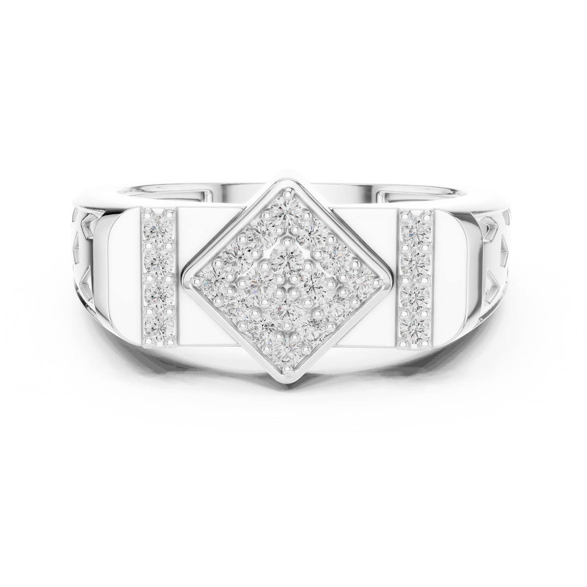 Valorix Men's Diamond Cluster Signet Lab Grown Diamond Ring