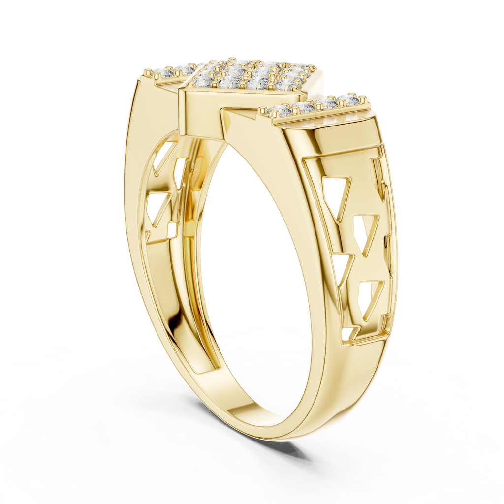 Valorix Men's Diamond Cluster Signet Lab Grown Diamond Ring