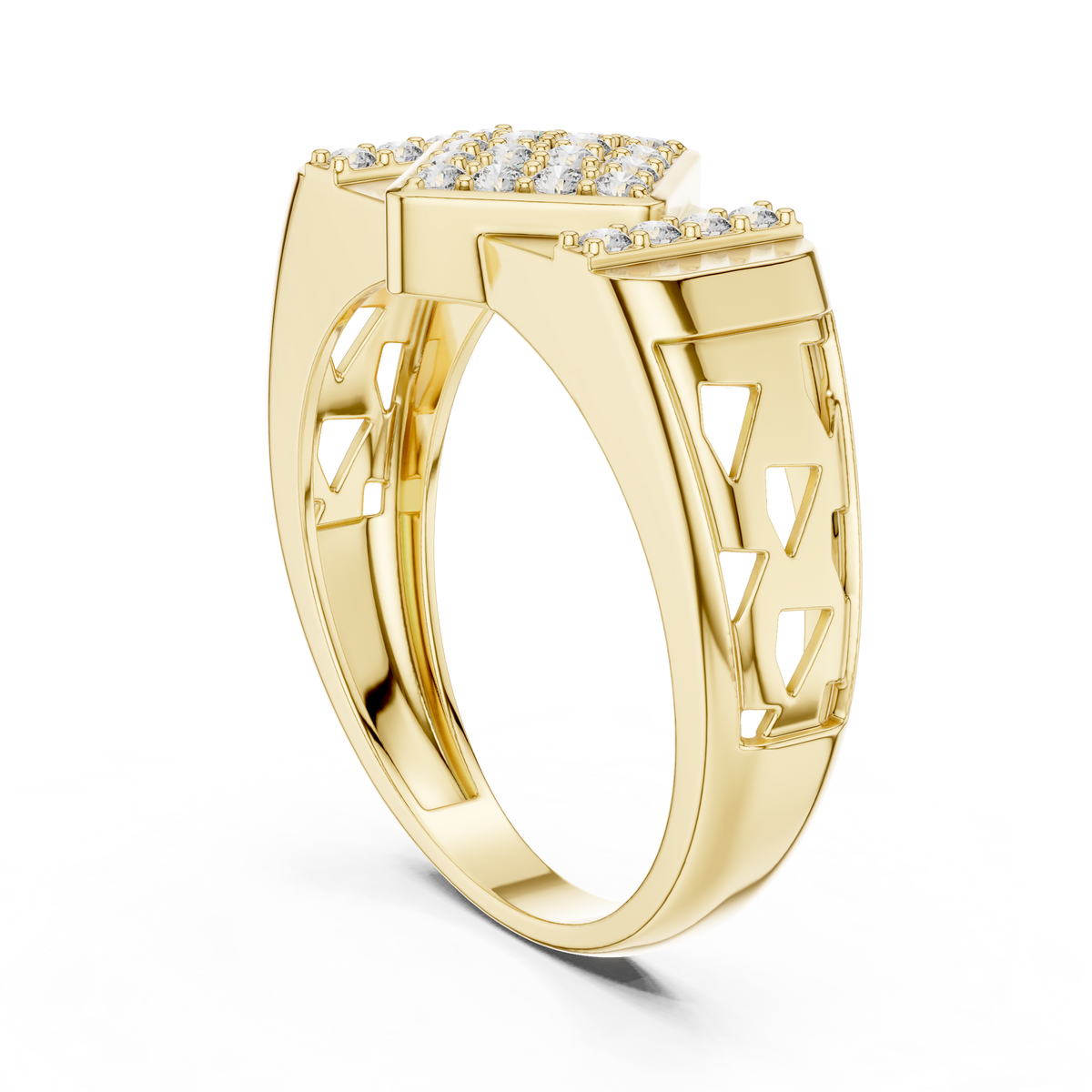 Valorix Men's Diamond Cluster Signet Lab Grown Diamond Ring