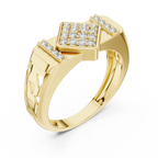 Valorix Men's Diamond Cluster Signet Lab Grown Diamond Ring
