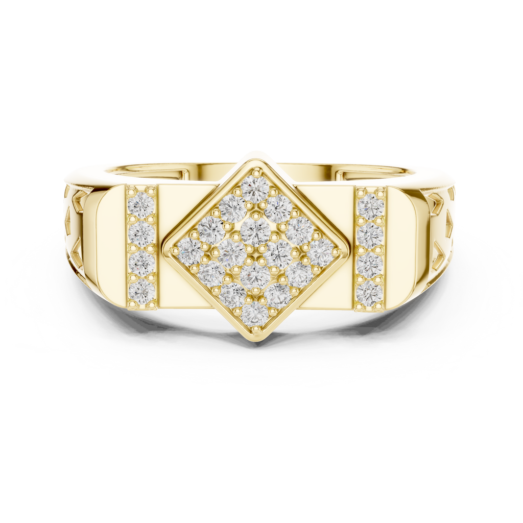 Valorix Men's Diamond Cluster Signet Lab Grown Diamond Ring
