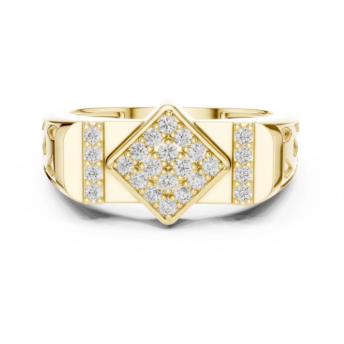 Valorix Men's Diamond Cluster Signet Lab Grown Diamond Ring