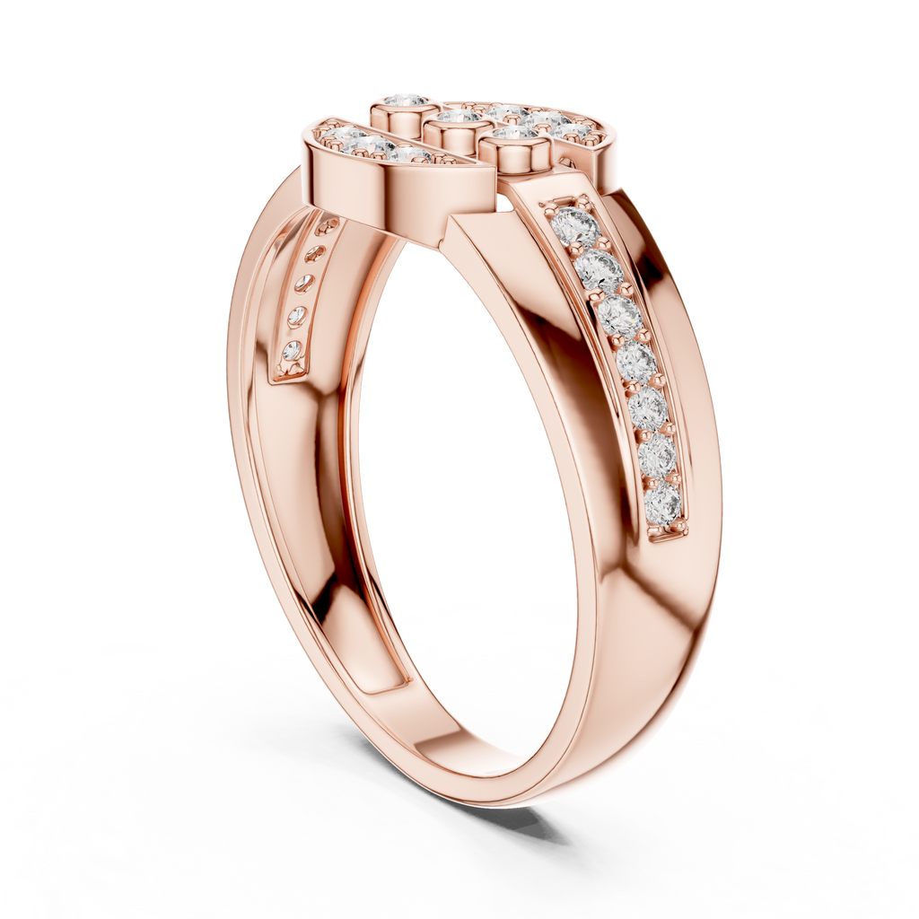 Leona Lab Grown Diamond Round Medallion Statement Band Ring