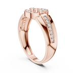 Leona Lab Grown Diamond Round Medallion Statement Band Ring