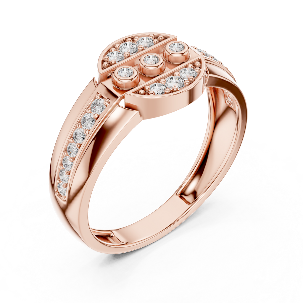 Leona Lab Grown Diamond Round Medallion Statement Band Ring