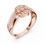 Leona Lab Grown Diamond Round Medallion Statement Band Ring