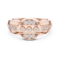 Leona Lab Grown Diamond Round Medallion Statement Band Ring