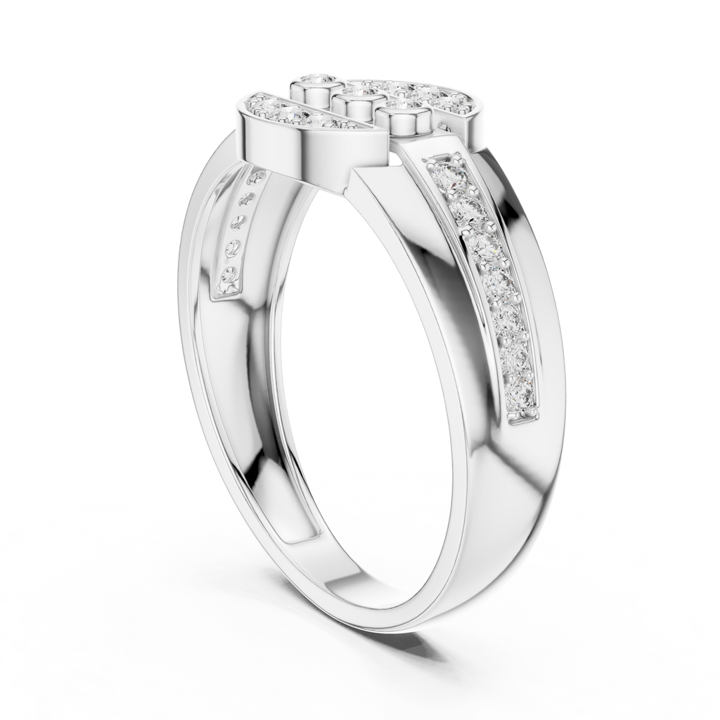 Leona Lab Grown Diamond Round Medallion Statement Band Ring