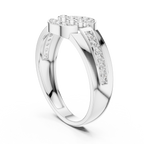 Leona Lab Grown Diamond Round Medallion Statement Band Ring