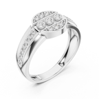 Leona Lab Grown Diamond Round Medallion Statement Band Ring
