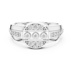Leona Lab Grown Diamond Round Medallion Statement Band Ring