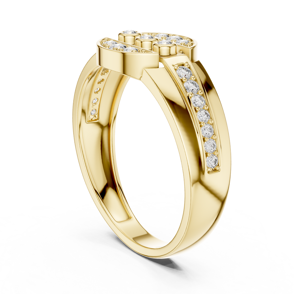 Leona Lab Grown Diamond Round Medallion Statement Band Ring