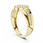 Leona Lab Grown Diamond Round Medallion Statement Band Ring