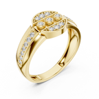 Leona Lab Grown Diamond Round Medallion Statement Band Ring