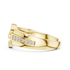 Leona Lab Grown Diamond Round Medallion Statement Band Ring