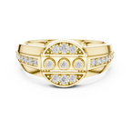 Leona Lab Grown Diamond Round Medallion Statement Band Ring