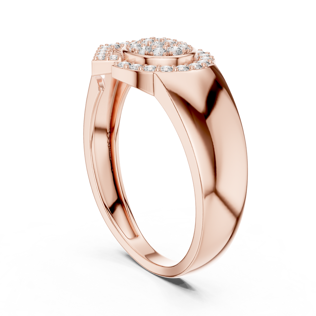 Odette Lab Grown Diamond Art Deco Fan Oval Cluster Statement Ring