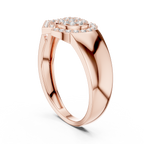 Odette Lab Grown Diamond Art Deco Fan Oval Cluster Statement Ring